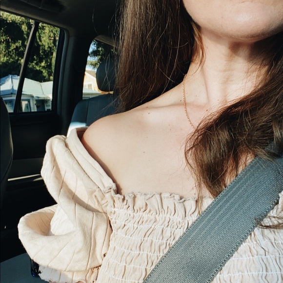 People of leisure crop ruched cream. top made in LA - Picture 2 of 5